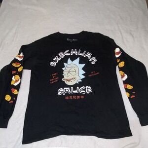 Ripple Junction Rick and Morty Szechuan Sauce Men's Cotton Long Sleeve Black L